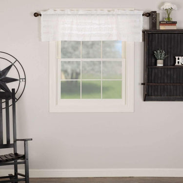 White Ruffled Sheer Petticoat Valance 16x60 - The Fox Decor
